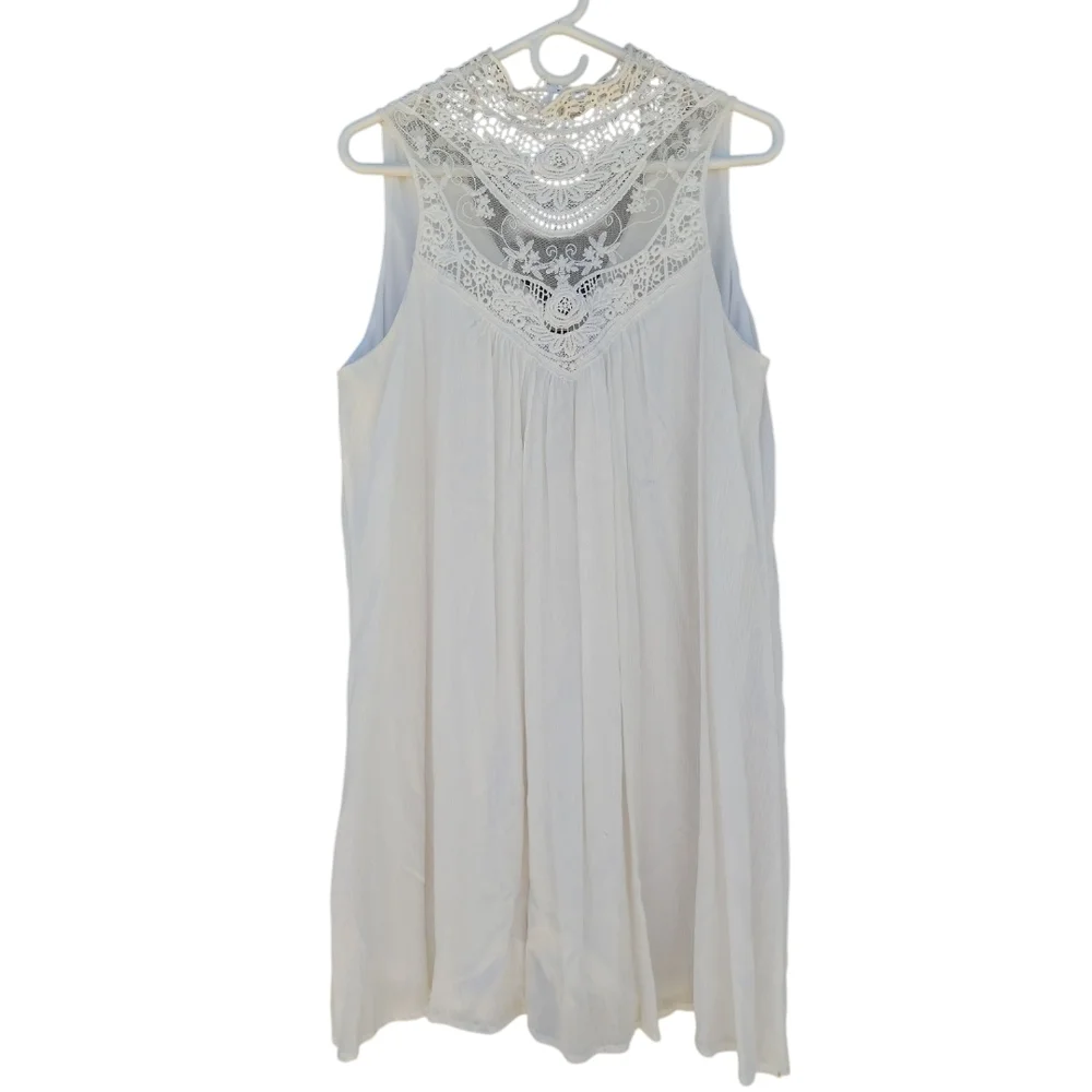 rue 21 white lace dress RUE 21 Sleeveless MIDI Dress Size XL
